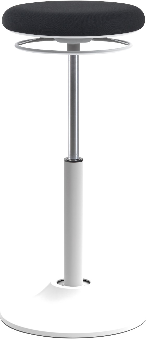 Euroseats Sitz-Steh-Hocker Mango Stoff Weiß, Schwarz