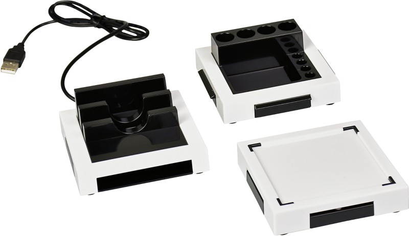 Organisateur de bureau Smart Monolith MD0/003 Blanc, noir 9,3 x 9,3 x 4,1 cm