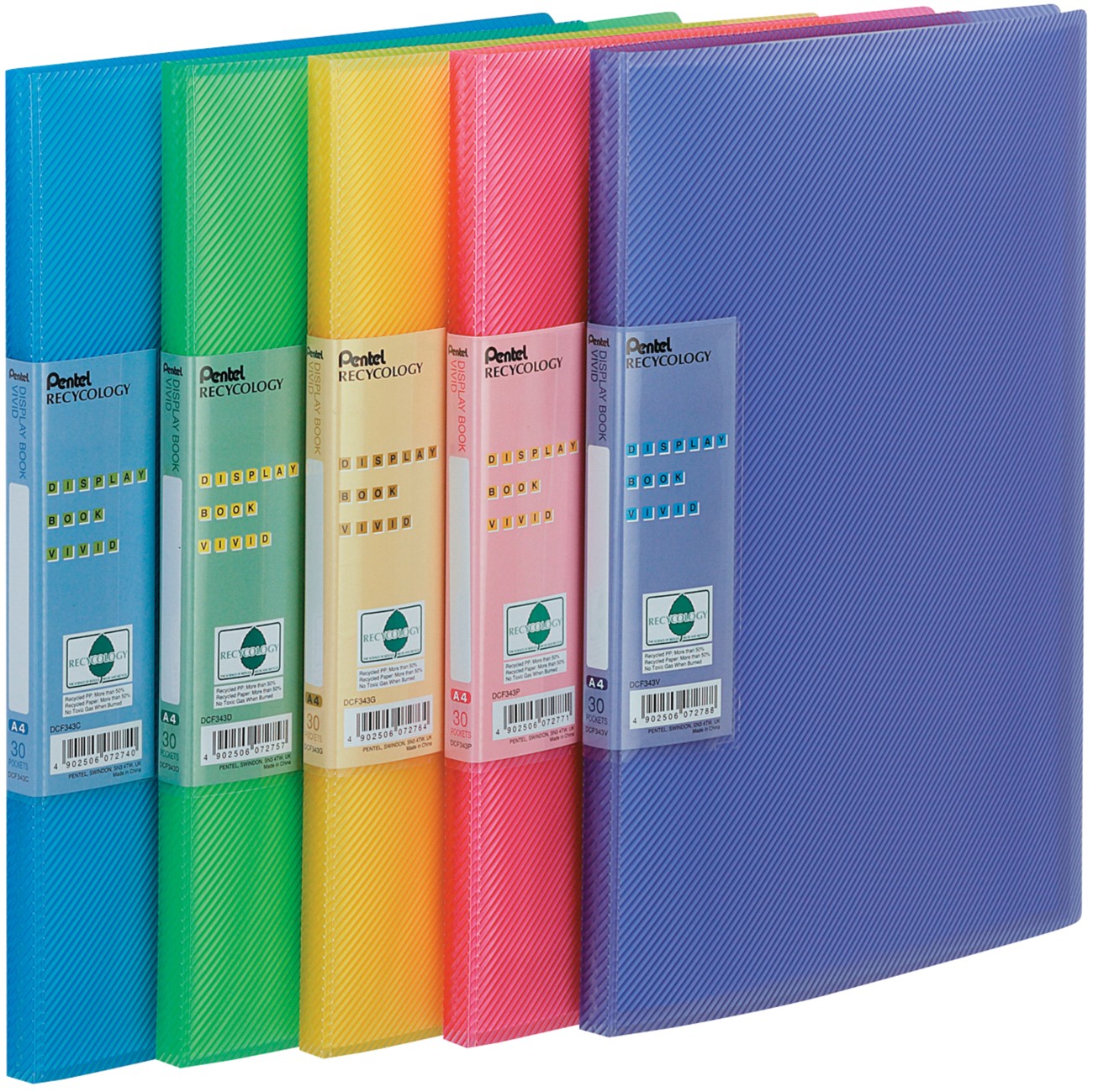 Pentel Recycology Vivid Display Book A4 30 Pockets Pack Of 5
