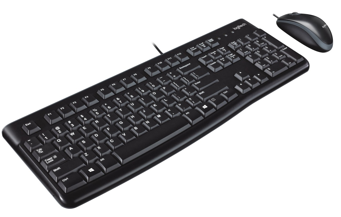 Logitech Keyboard And Mouse Wired Qwerty Mk120