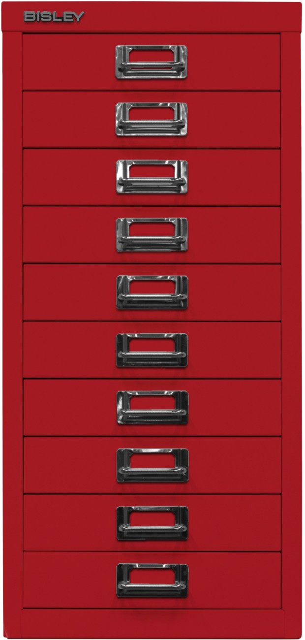 Thumbnail - Bisley Schubladenschrank 10 Schübe Kardinal Rot 279 x 380 x 590 mm