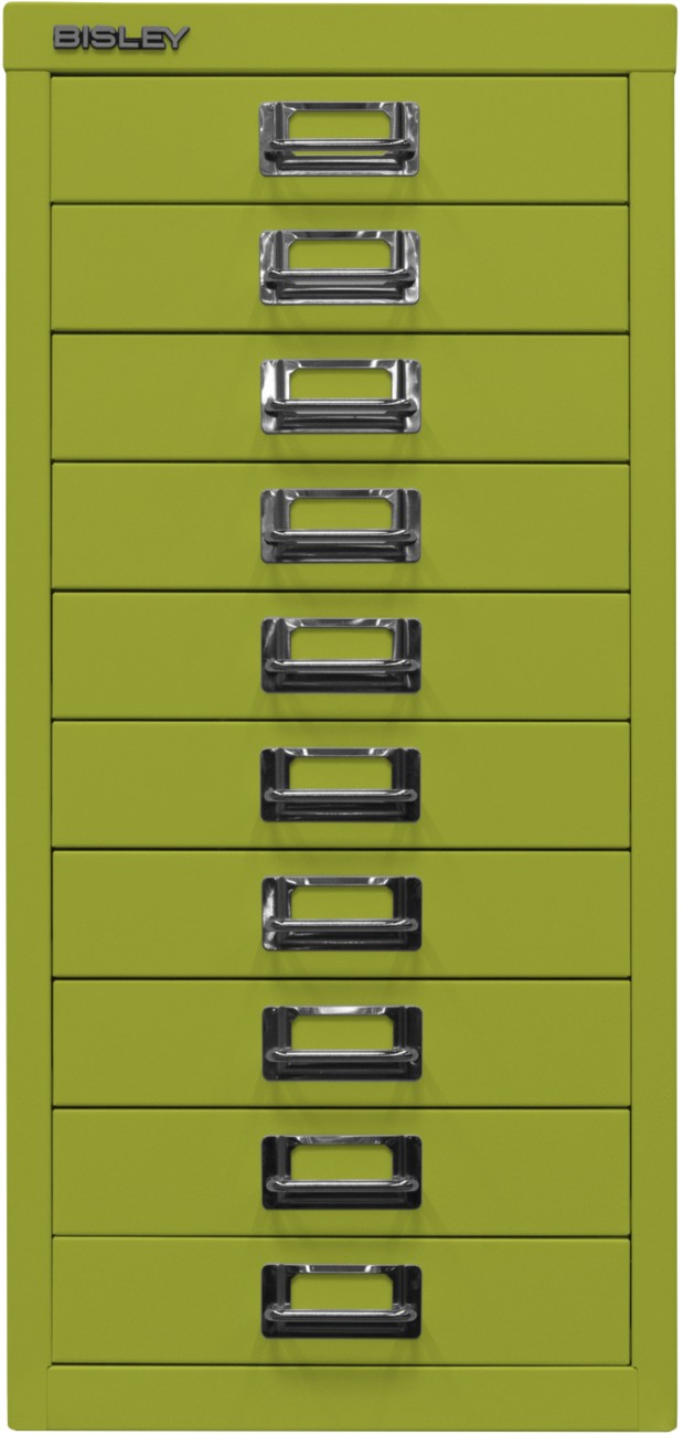 Thumbnail - Bisley Schubladenschrank 10 Schübe Grün 279 x 380 x 590 mm