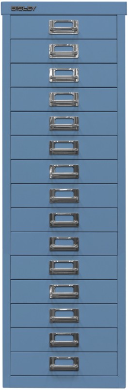 Bisley Schubladenschrank 15 Schübe Blau 279 x 380 x 860 mm