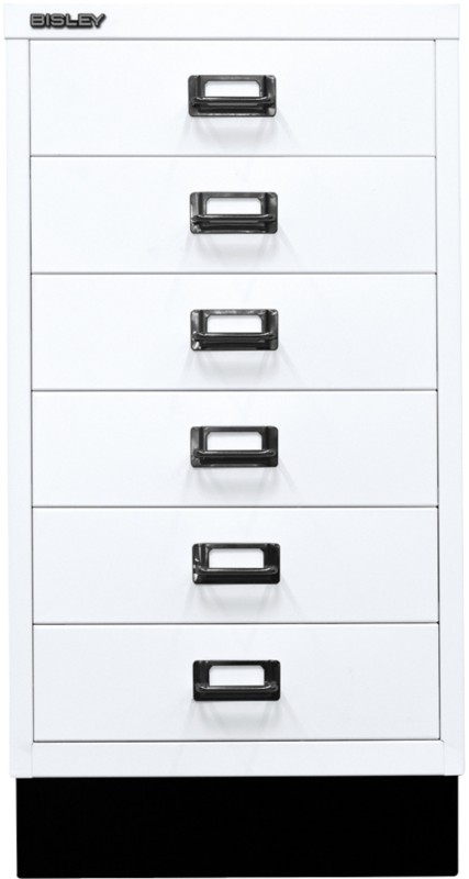 Thumbnail - Bisley Schubladenschrank 6 Schübe Verkehrsweiß 349 x 432 x 670 mm