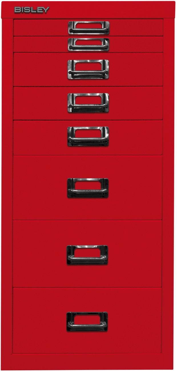 Bisley Schubladenschrank Multidrawer 8 Schübe Kardinal Rot 279 x 380 x 670 mm