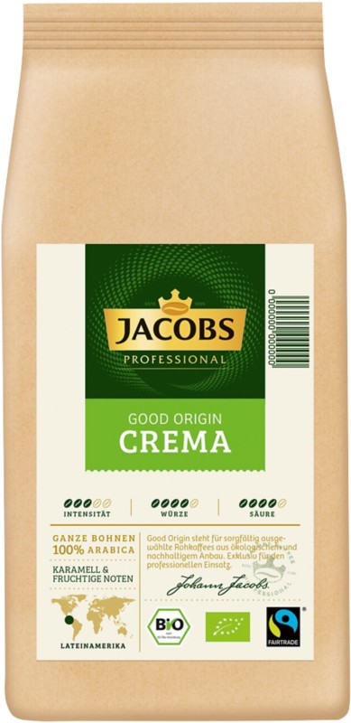 Jacobs Bio-Kaffeebohnen Cafe Crema Good Origin 1 kg