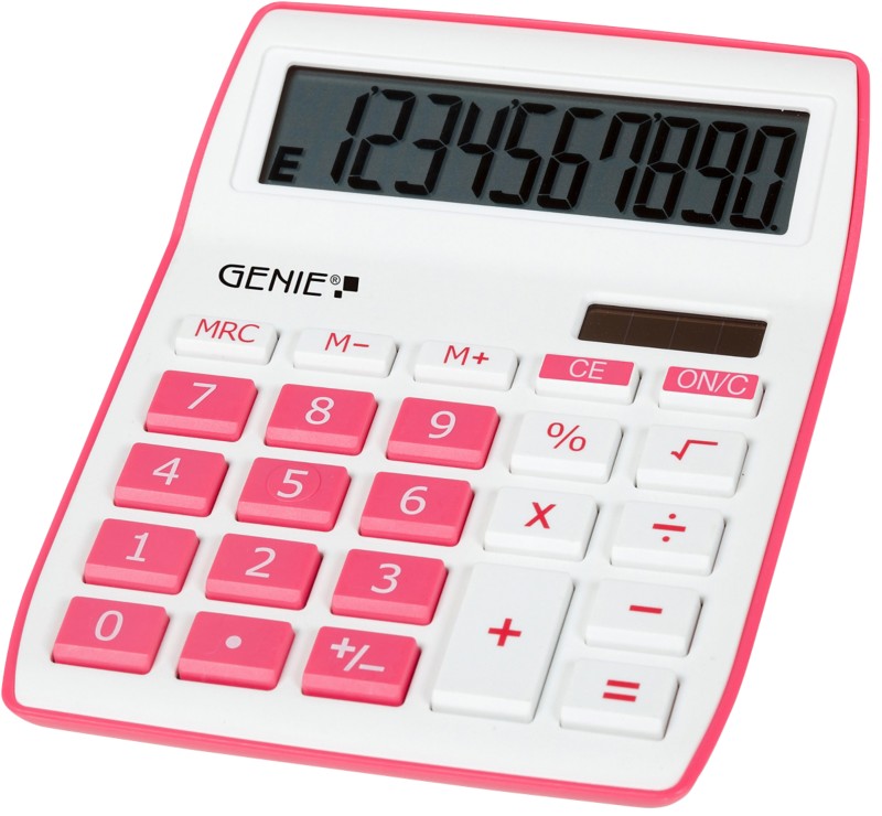 Calculatrice de bureau GENIE 840 P 10 chiffres Rose