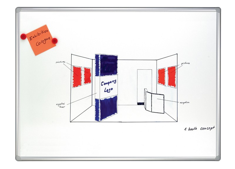 FRANKEN PRO Whiteboard SC8209 Wandmontiert Magnetisch Emaille 150 x 100 cm