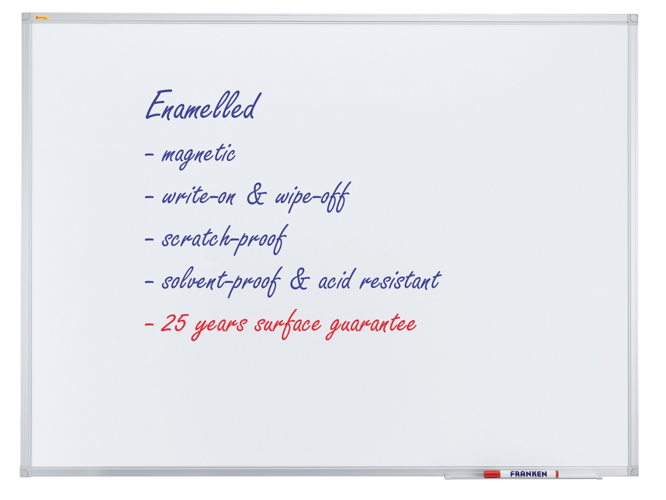 Thumbnail - Whiteboard Franken X-tra!Line, emaillierte Oberfläche, magnethaftend, beschriftbar, inkl. Ablageschale, B 1500 x 1000 mm...