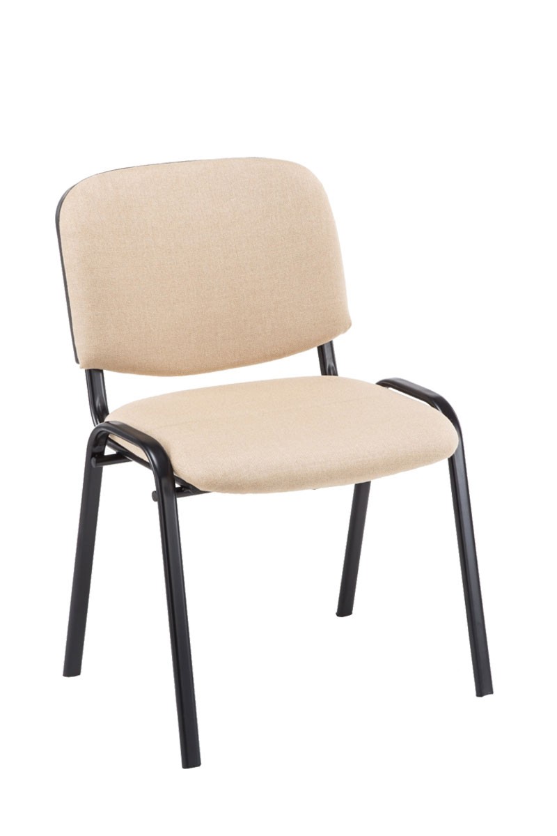 Besucherstuhl Ken Beige Stoff 4 Metallfüße