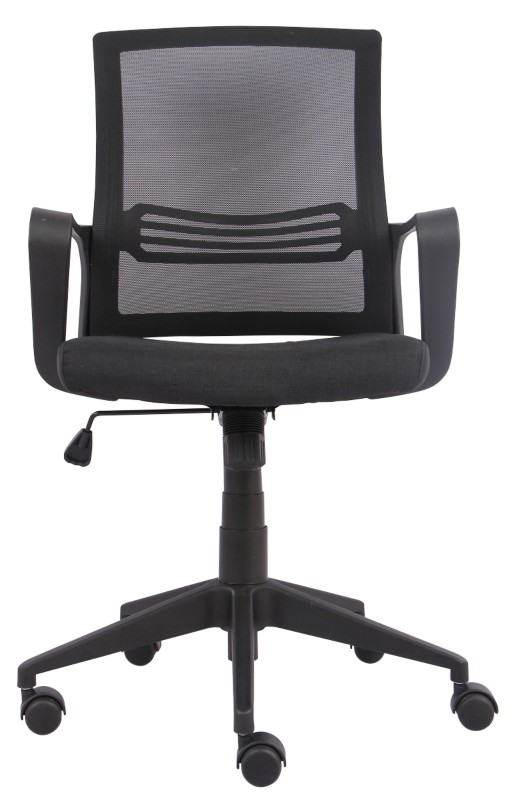 Realspace Espoo Bürostuhl Wippmechanik Netzstoff Stoff Feste Armlehne Höhenverstellbarer Sitz Schwarz 110 kg