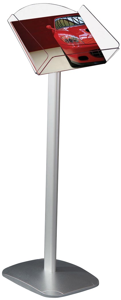 Stewart Superior Brochure Stand A4 Aluminium, Pc (Polycarbonate) Silver