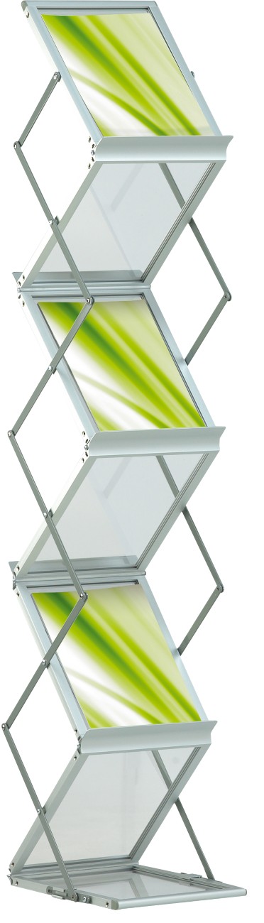 Stewart Superior Pull Up Brochure Stand A4 Aluminium Silver