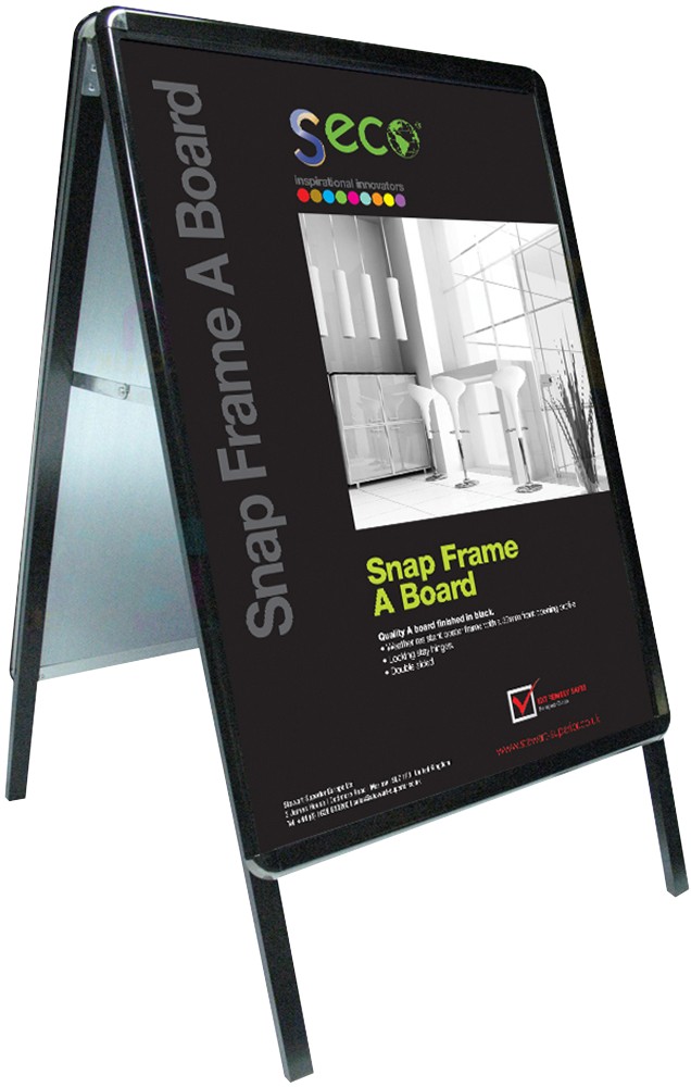 Seco Pavement Sign A1 Aluminium Black Weather Proofwind Resistant