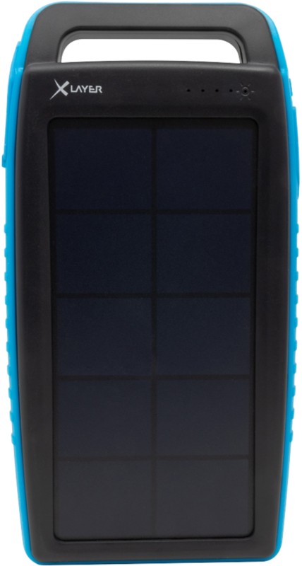 XLayer Powerbank Plus Solar 15.000 mAh Schwarz, Blau