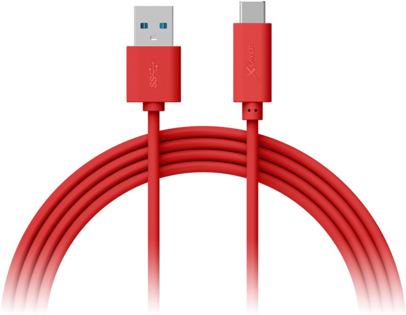 XLAYER 214351 1 x USB C Stecker auf 1 x USB Stecker Kabel 1m Rot