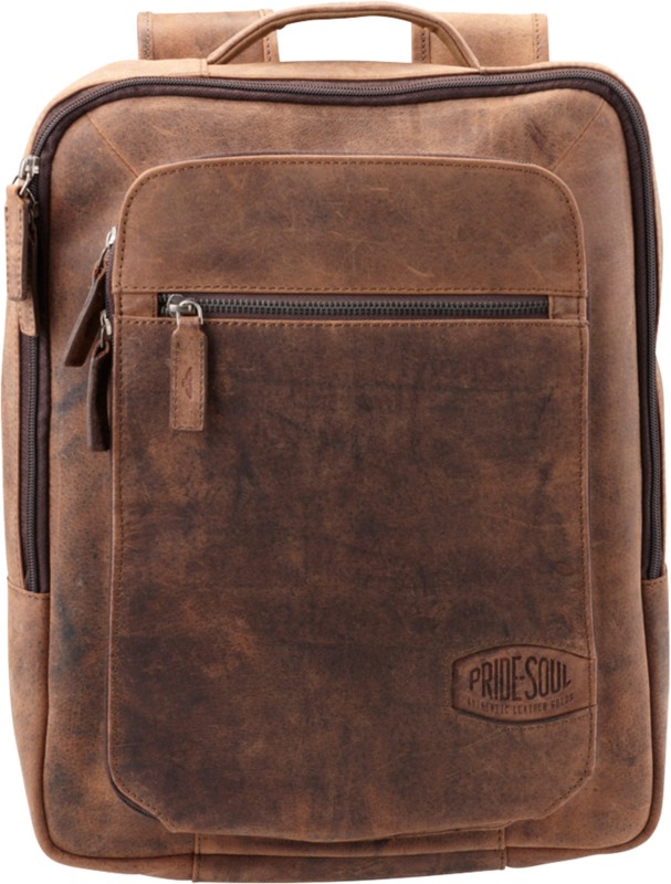 PRIDE AND SOUL Laptop-Rucksack JESTER 15.6 " Leder Braun 31 x 13,5 x 40 cm