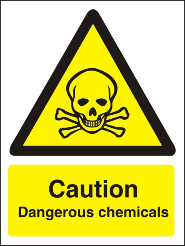 Warning Sign Dangerous Chemicals Vinyl 30 x 20 cm