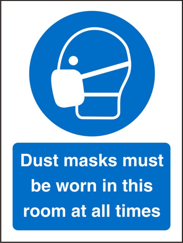 Mandatory Sign Dust Masks Plastic Blue, White 20 x 15 cm