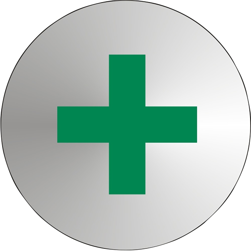 Sign First Aid Adhesive Stainless Steel