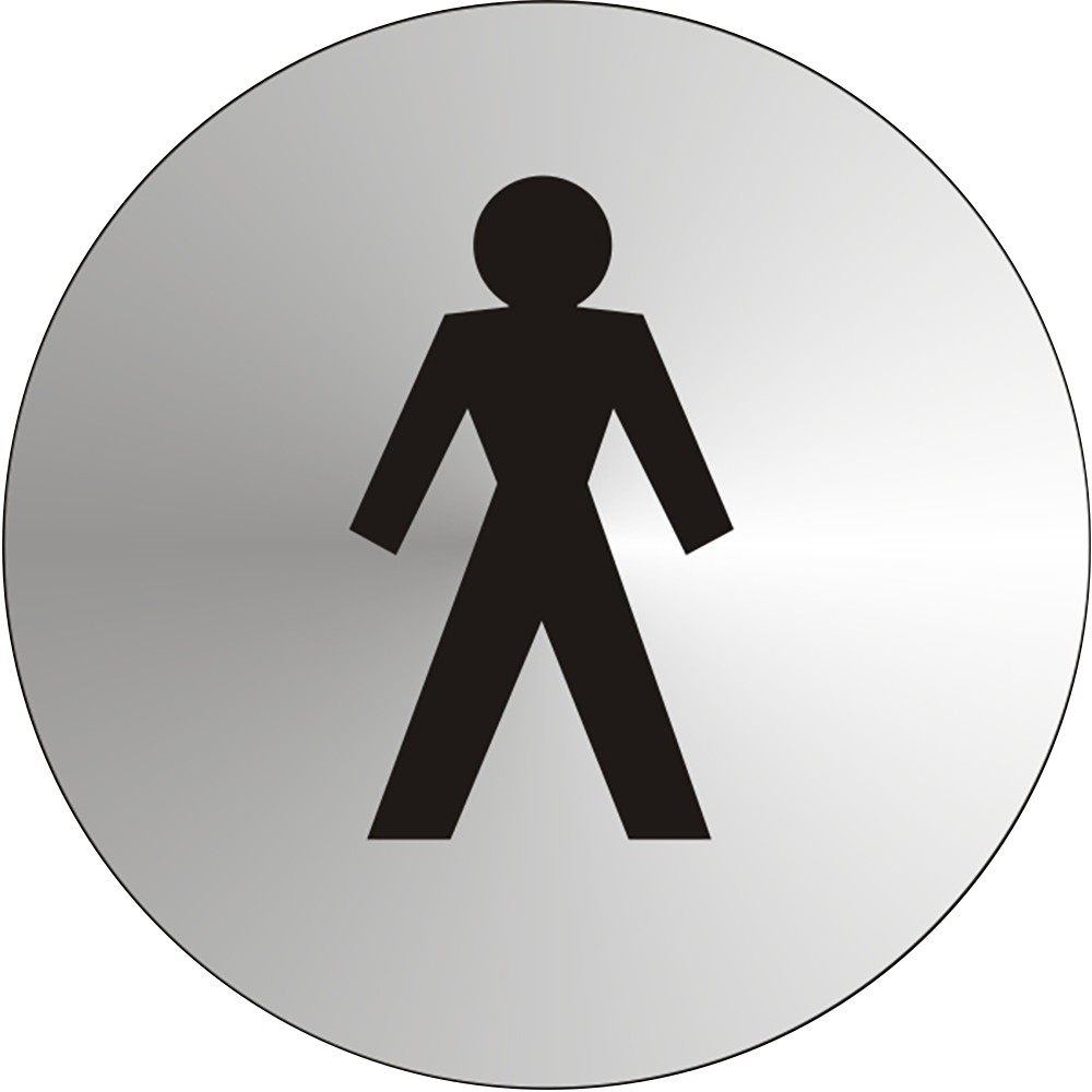 Sign Gentlemen Adhesive Stainless Steel
