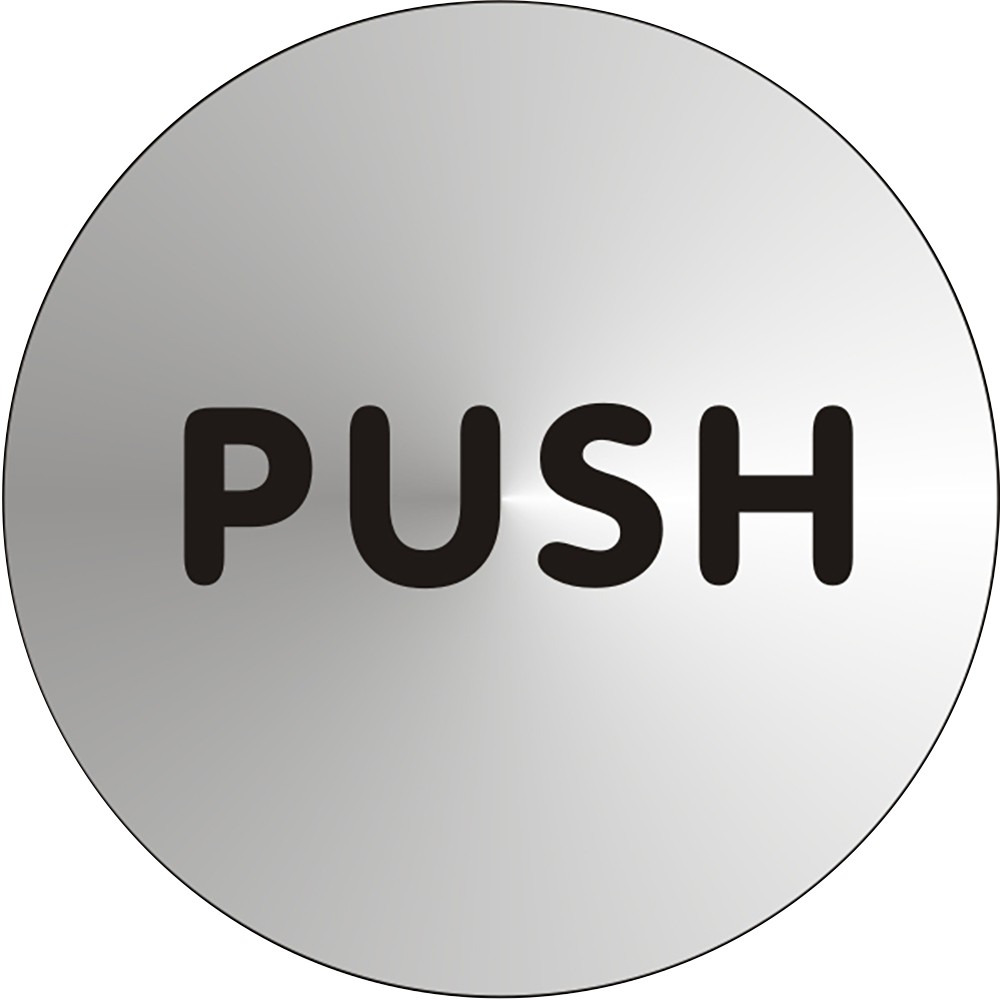 Sign Push Adhesive Stainless Steel