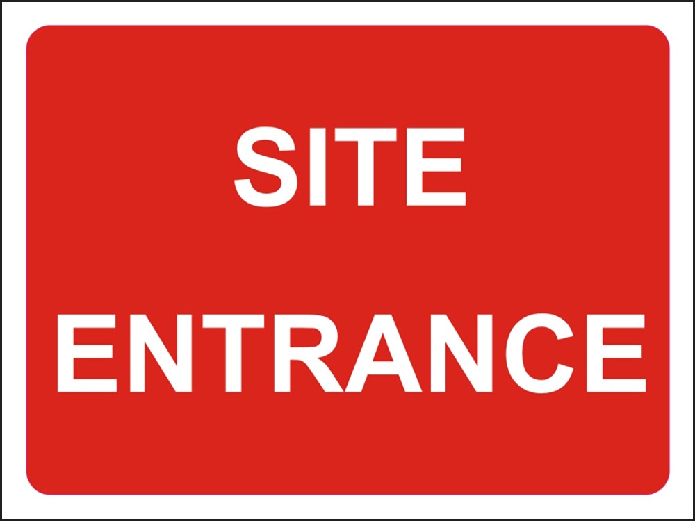 Information Sign Site Entrance Freestanding PVC (Polyvinyl Chloride) 45 x 60 cm