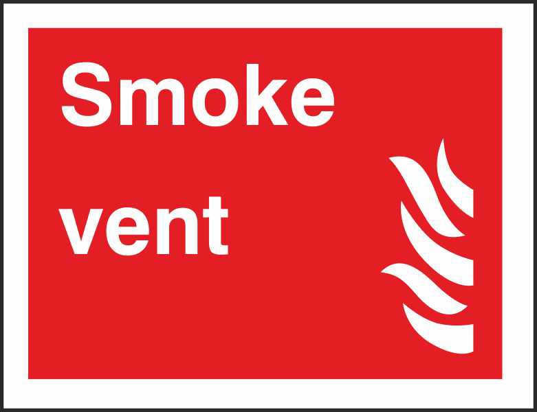 Fire Information Sign Smoke Vent Adhesive Plastic 20 x 30 cm