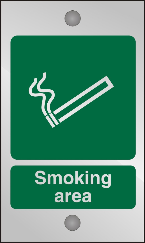 Mandatory Sign Smoking Area Adhesive Acrylic 20 x 12 cm