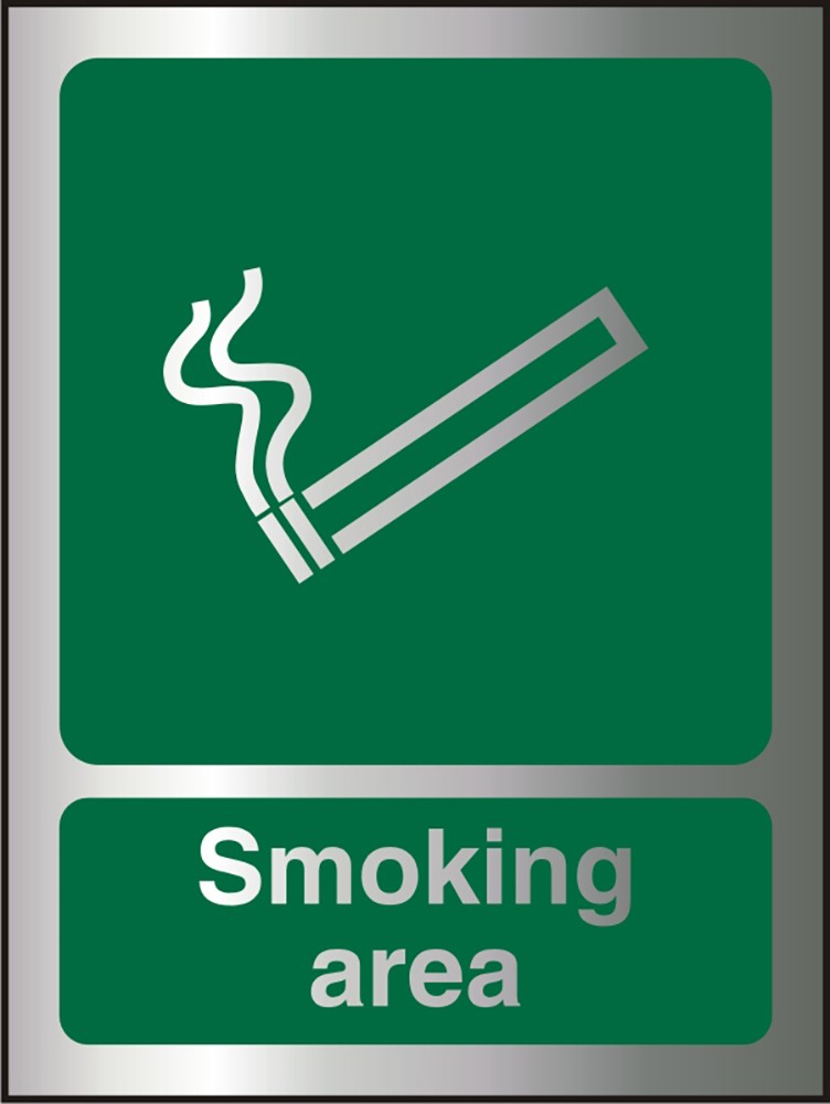 Mandatory Sign Smoking Area Adhesive Acrylic 20 x 15 cm