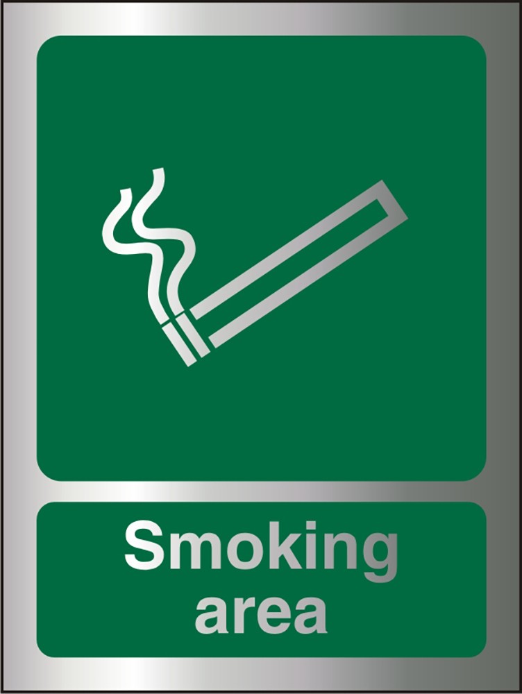 Mandatory Sign Smoking Area Adhesive Aluminium 20 x 15 cm