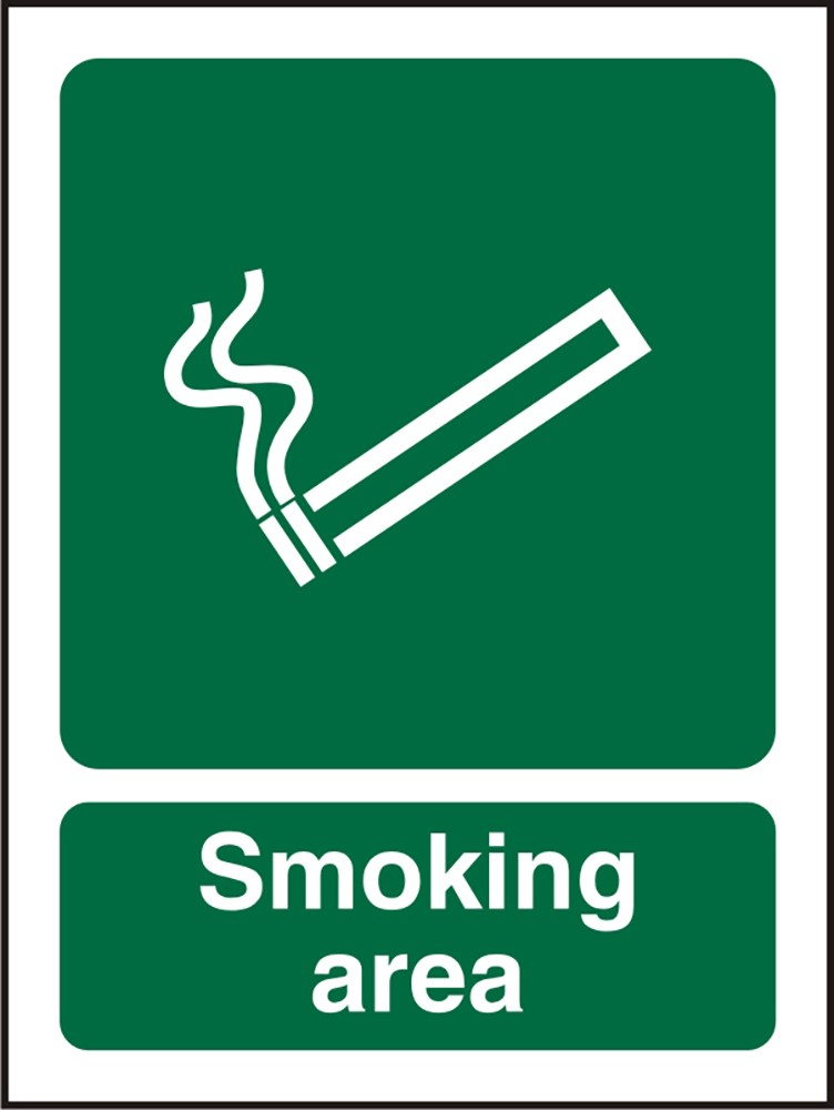 Mandatory Sign Smoking Area Adhesive Acrylic 20 x 15 cm