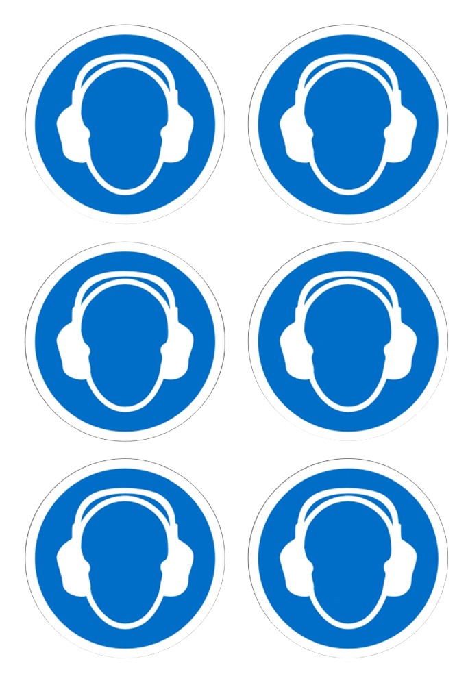 Mandatory Sign Ear Protection Adhesive Plastic