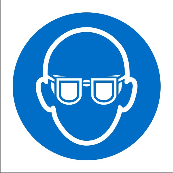 Mandatory Sign Eye Protection Adhesive Vinyl 15 x 15 cm