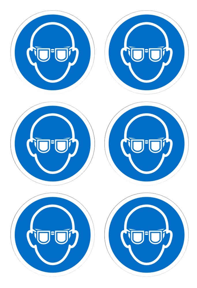 Mandatory Sign Goggles Adhesive Plastic