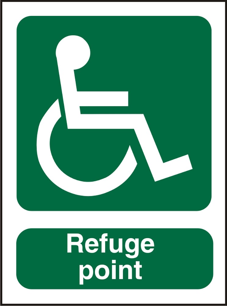 Safety Sign Refuge Point Adhesive Acrylic 20 x 15 cm