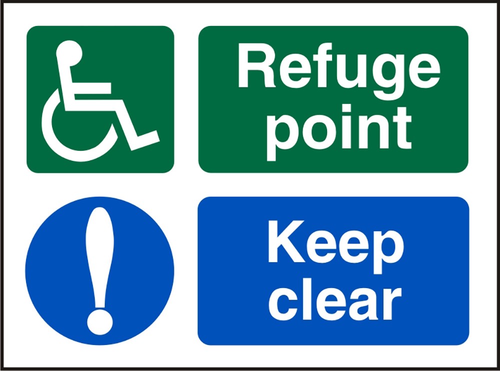 Safety Sign Refuge Point Adhesive Acrylic 15 x 20 cm