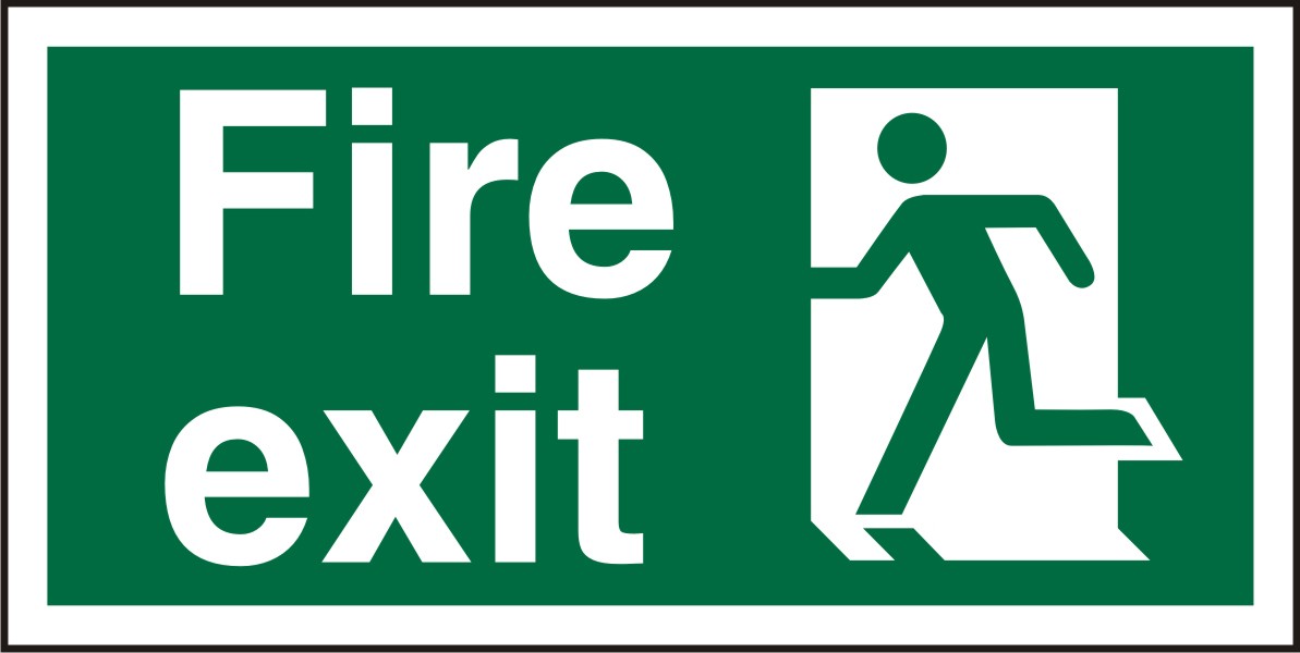 Fire Exit Sign Left Arrow Adhesive Acrylic 15 x 30 cm