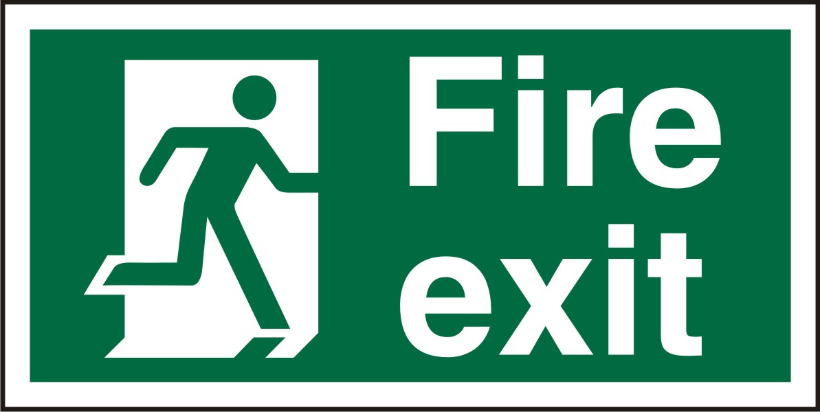 Fire Exit Sign Right Arrow Adhesive Aluminium 15 x 30 cm