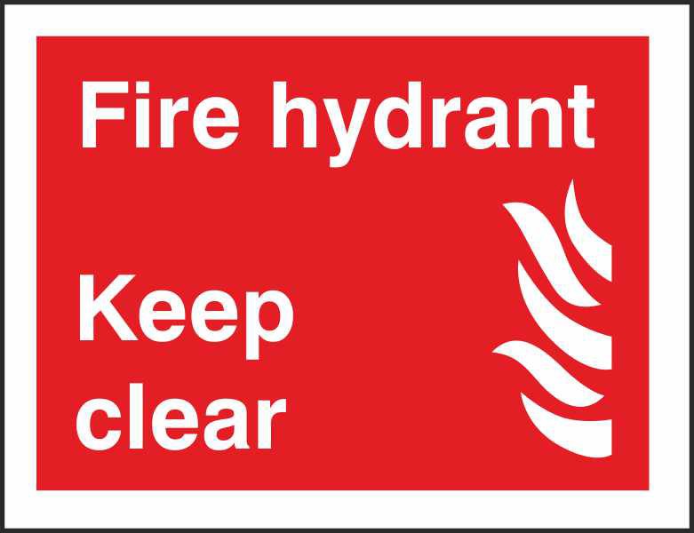 Image of Fire Information Sign Hydrant Adhesive Plastic 15 x 20 cm