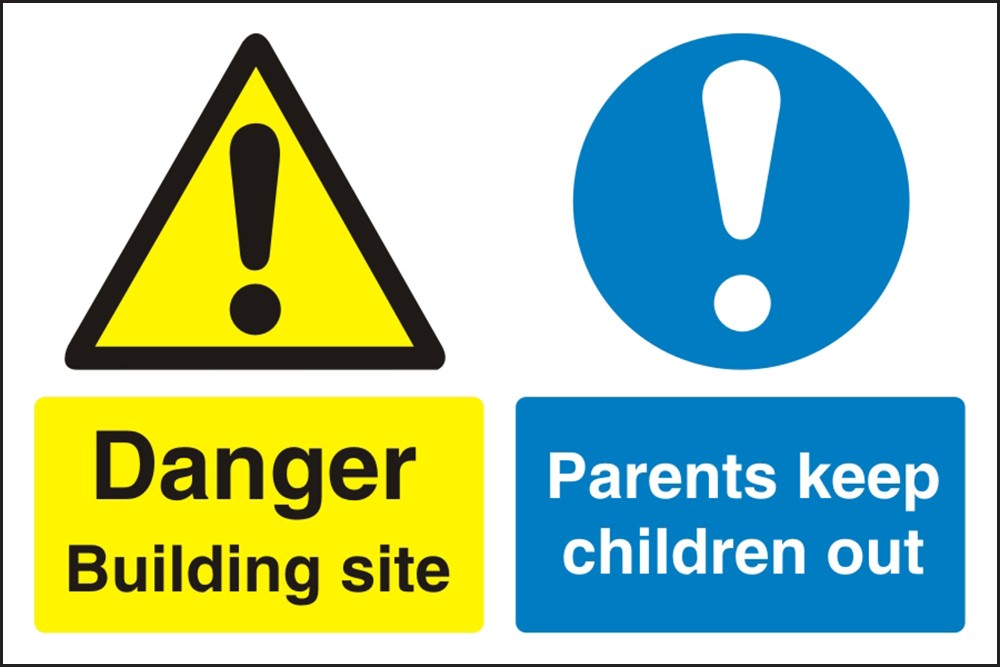 Information Sign Building Site Freestanding PVC (Polyvinyl Chloride) 30 x 40 cm