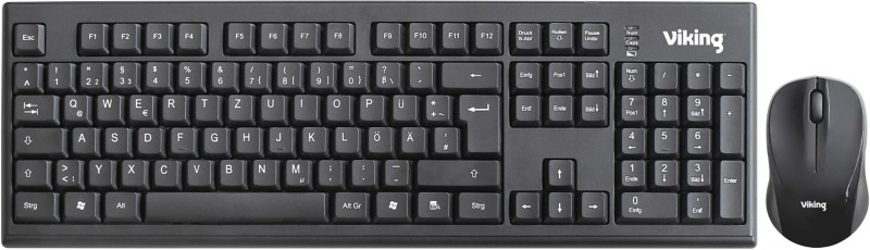 Viking Drahtlose Tastatur und Maus HKM8117 Schwarz QWERTZ