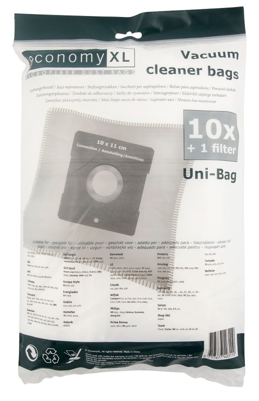 Economy XL Staubsaugerbeutel Uni-Bag Weiß 10 Stück