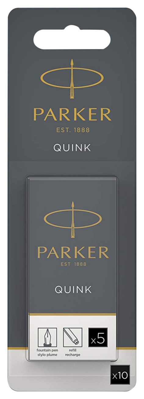 Fountain Pen Ink Refill Cartridges | Long | Black QUINK Ink | 10 Count Blister - Image 5