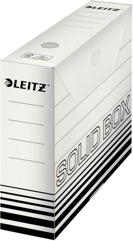 Leitz Solid Archivschachteln 6127 700 Blatt A4 Weiß Karton 8 x 25,7 x 33 cm 10 Stück