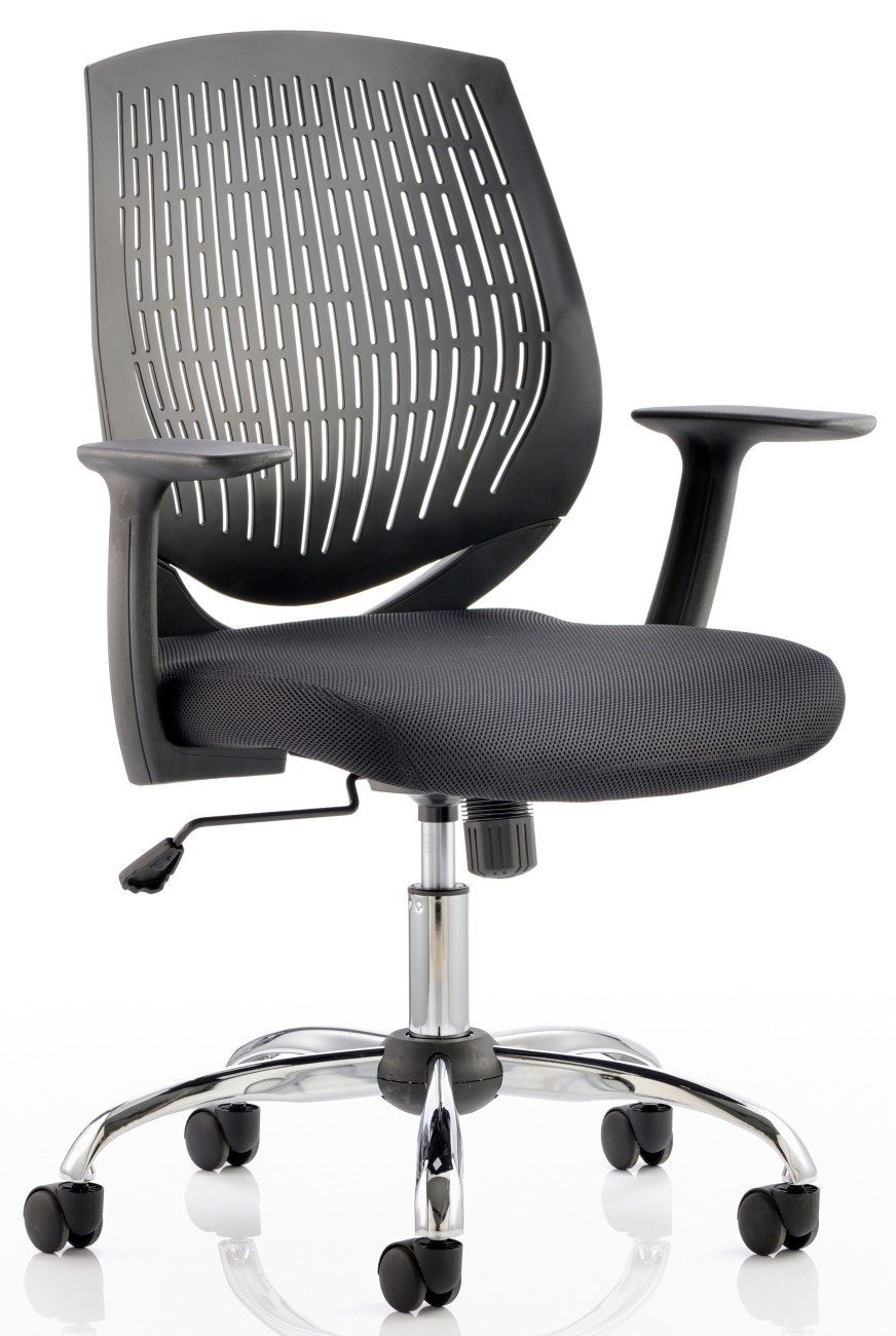 Dynamic Black Basic Tilt Task Office Chair With Armrest And Adjustable Seat Dura Small