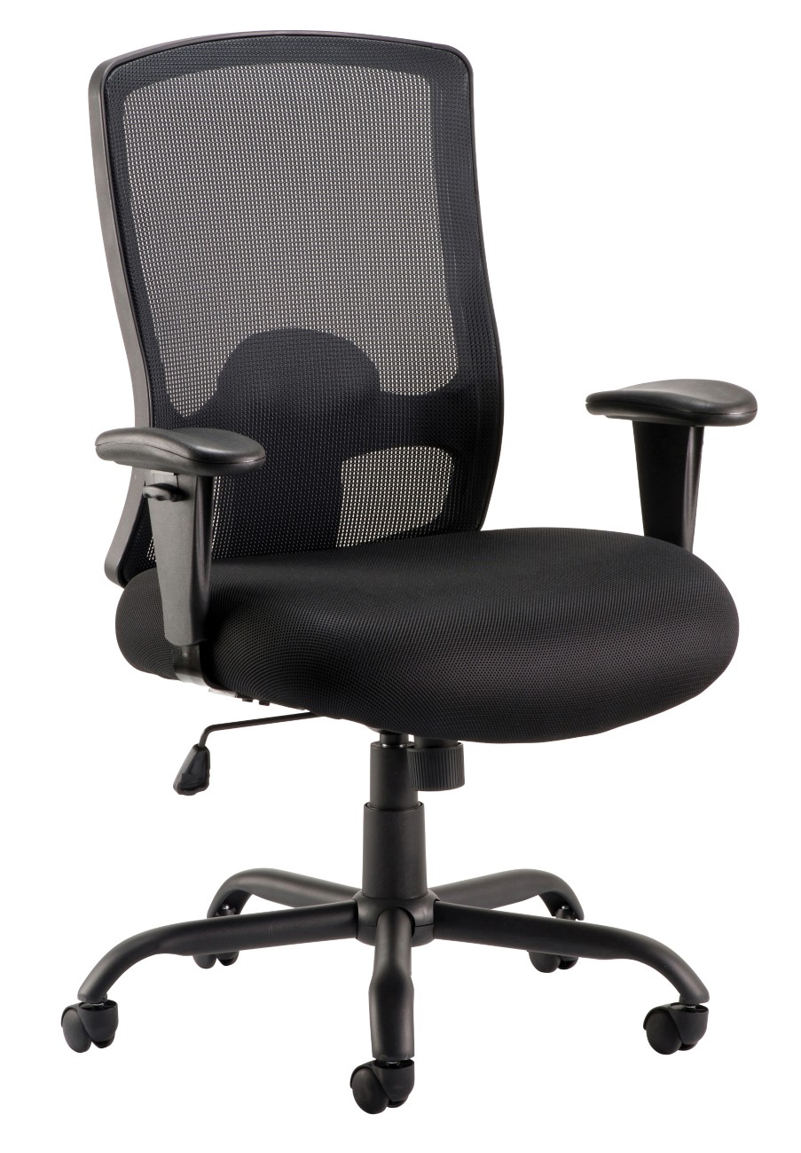 Heavy Duty Task Operator Chair Black Mesh With Arms - Op - Image 5