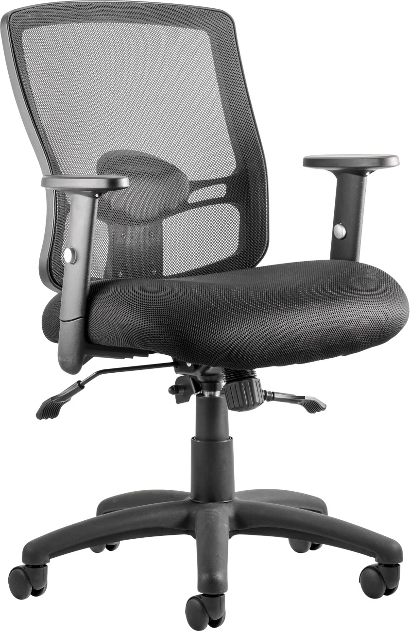 Portland II Mesh Back With Height Adjustable Arms Black Airmesh Seat - Image 4
