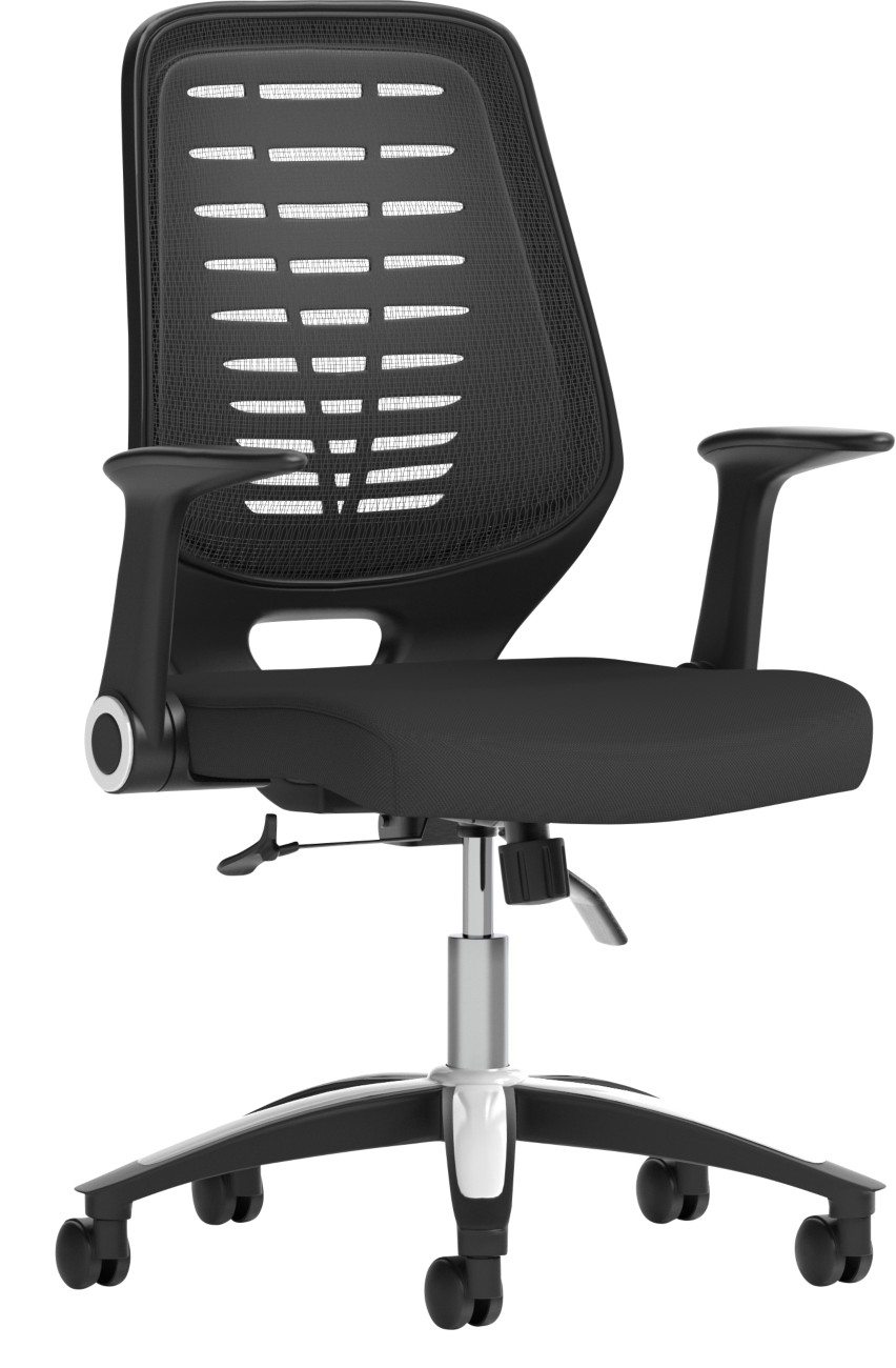Dynamic Operator Chair Synchro Tilt Mesh Fixed Armrest Black 110 Kg Relay
