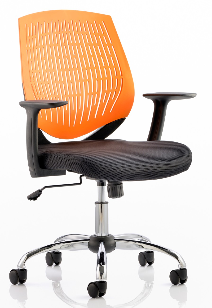 Dynamic Orange Basic Tilt Task Office Chair With Armrest And Adjustable Seat Dura Size 5